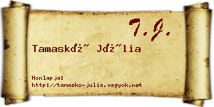 Tamaskó Júlia névjegykártya